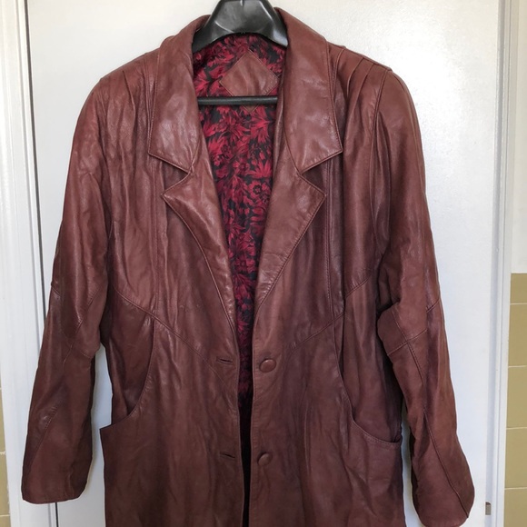 VTG Jacqueline Ferrar Genuine Leather Trench Coat size MP - Picture 2 of 16